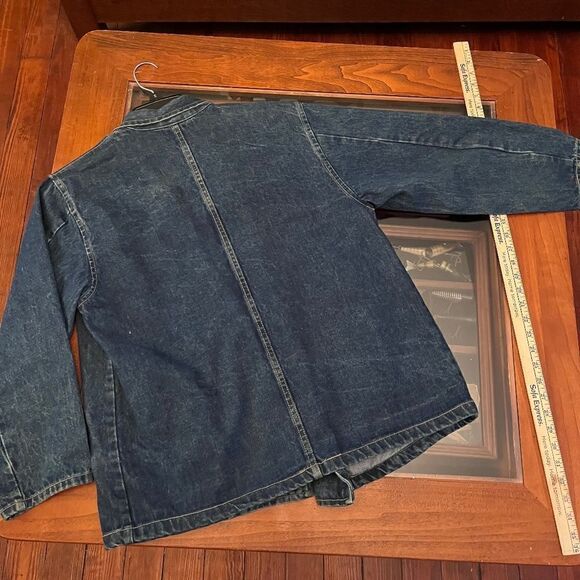 Guess Vintage Denim Jacket Double Breasted Metal Buttons Small 2 Pockets Blue - Picture 10 of 16